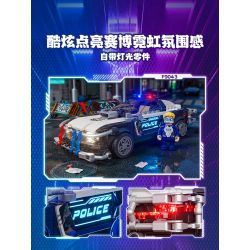 LUMIBRICKS FUNWHOLE F9043 9043 THÀNH PHỐ CYBERPUNK NEON XE TUẦN TRA CỦA CẢNH SÁT ỐC ĐẢO bộ đồ chơi xếp lắp ráp ghép mô hình Creator Sáng Tạo 372 khối