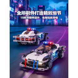 LUMIBRICKS FUNWHOLE F9043 9043 THÀNH PHỐ CYBERPUNK NEON XE TUẦN TRA CỦA CẢNH SÁT ỐC ĐẢO bộ đồ chơi xếp lắp ráp ghép mô hình Creator Sáng Tạo 372 khối