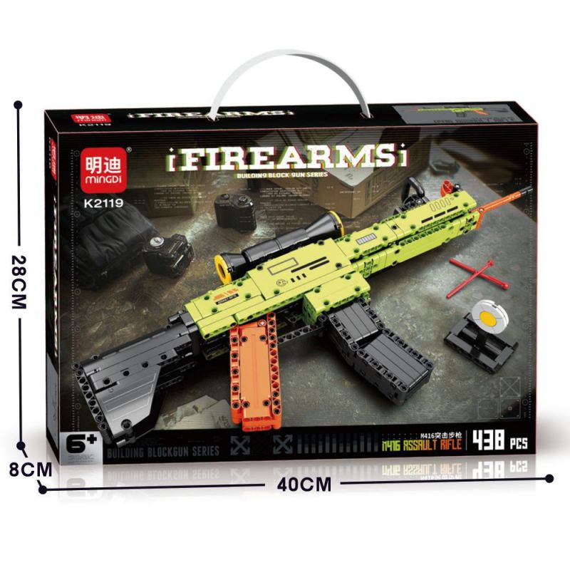 MINGDI LEIBAO K2119 2119 SÚNG TRƯỜNG TẤN CÔNG M416 bộ đồ chơi xếp lắp ráp ghép mô hình Technic FIREARMS Kỹ Thuật Công Nghệ Cao Mô Hình Phương Tiện 438 khối