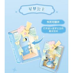 WEKKI 519007 CÔNG CHÚA TRONG MƠ CUỐN SÁCH TUYỆT VỜI CỦA STAR DREAM PRINCESS bộ đồ chơi xếp lắp ráp ghép mô hình Girl Con Gái