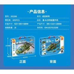 SEMBO 202266 QUỐC GIA HÙNG MẠNH TRỰC THĂNG ĐA NĂNG ZHI-8L bộ đồ chơi xếp lắp ráp ghép mô hình Military Army Quân Sự Bộ Đội 605 khối