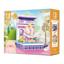 SEMBO 608084 CẢNH ĐƯỜNG PHỐ LỢN ĐÓNG HỘP LULU QUÀ TẶNG CHỚP NHOÁNG NGỌT NGÀO bộ đồ chơi xếp lắp ráp ghép mô hình Military Army Quân Sự Bộ Đội 272 khối