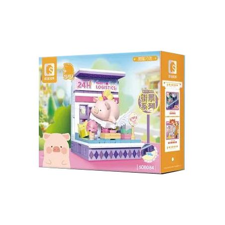 SEMBO 608084 CẢNH ĐƯỜNG PHỐ LỢN ĐÓNG HỘP LULU QUÀ TẶNG CHỚP NHOÁNG NGỌT NGÀO bộ đồ chơi xếp lắp ráp ghép mô hình Military Army Quân Sự Bộ Đội 272 khối