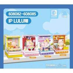 SEMBO 608084 CẢNH ĐƯỜNG PHỐ LỢN ĐÓNG HỘP LULU QUÀ TẶNG CHỚP NHOÁNG NGỌT NGÀO bộ đồ chơi xếp lắp ráp ghép mô hình Military Army Quân Sự Bộ Đội 272 khối