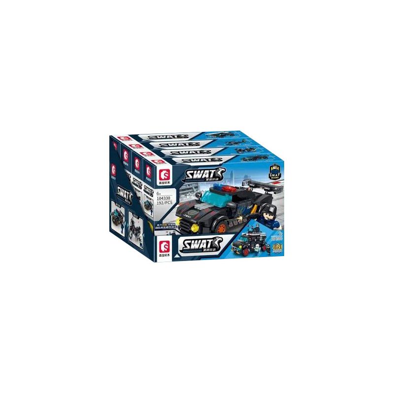 SEMBO 104331 104332 104333 104330 CHIẾN DỊCH BLACK HAWK XE BỌC THÉP CHỐNG BẠO ĐỘNG SABERTOOTH TIGER 4 TỔ HỢP bộ đồ chơi xếp lắp ráp ghép mô hình SWAT 778 khối