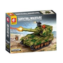 SEMBO 207221 CHIẾN TRANH SINH TỒN XE LỰU ĐẠN TỰ HÀNH 2S19 bộ đồ chơi xếp lắp ráp ghép mô hình Military Army SURVIVAL WARFARE Quân Sự Bộ Đội 289 khối