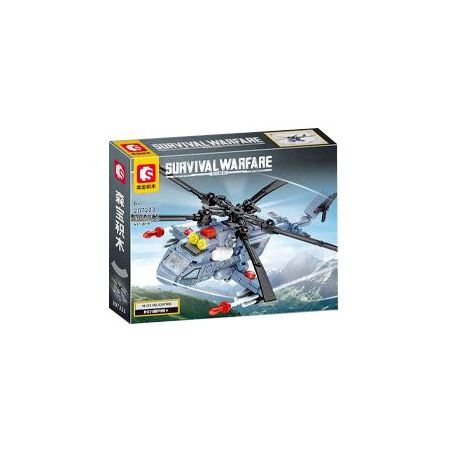 SEMBO 207223 CHIẾN TRANH SINH TỒN TRỰC THĂNG MI-171 bộ đồ chơi xếp lắp ráp ghép mô hình Military Army SURVIVAL WARFARE Quân Sự Bộ Đội 206 khối