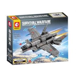 SEMBO 207224 CHIẾN TRANH SINH TỒN MÁY BAY NÉM BOM SU-34 bộ đồ chơi xếp lắp ráp ghép mô hình Military Army SURVIVAL WARFARE Quân Sự Bộ Đội 192 khối