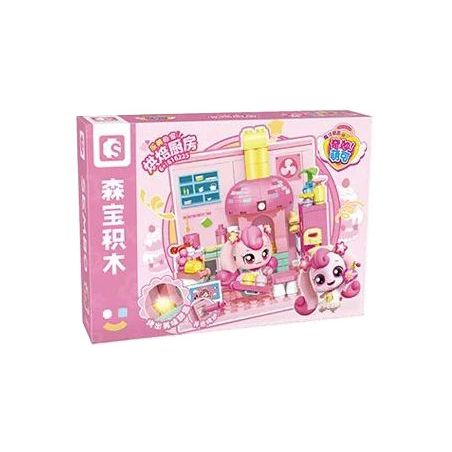 SEMBO 616225 NGÔI NHÀ TUYỆT VỜI CỦA MENGKE LEMEI BẾP NƯỚNG bộ đồ chơi xếp lắp ráp ghép mô hình Girl Con Gái 132 khối