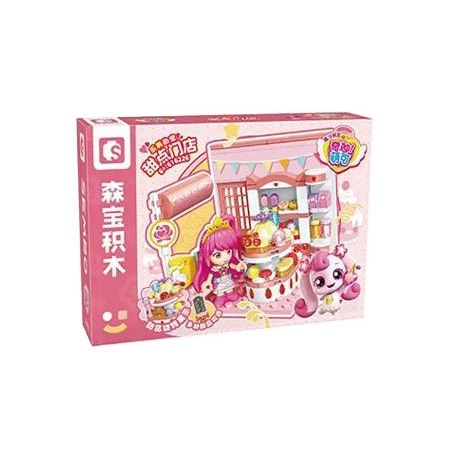 SEMBO 616226 NGÔI NHÀ TUYỆT VỜI CỦA MENGKE LEMEI CỬA HÀNG TRÁNG MIỆNG bộ đồ chơi xếp lắp ráp ghép mô hình Girl Con Gái 163 khối