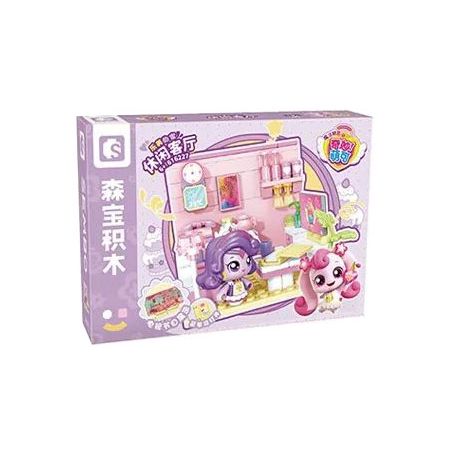 SEMBO 616227 NGÔI NHÀ TUYỆT VỜI VÀ DỄ THƯƠNG CỦA LEMEI PHÒNG KHÁCH GIÃN bộ đồ chơi xếp lắp ráp ghép mô hình Girl Con Gái 146 khối