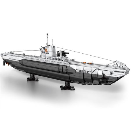 REOBRIX 33050 THUYỀN CHỮ bộ đồ chơi xếp lắp ráp ghép mô hình Military Army UNDERSEA BOAT NEXT-GENERATION STRATEGIC U-TYPE SUBMARINE Quân Sự Bộ Đội 3987 khối