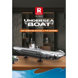 REOBRIX 33050 THUYỀN CHỮ bộ đồ chơi xếp lắp ráp ghép mô hình Military Army UNDERSEA BOAT NEXT-GENERATION STRATEGIC U-TYPE SUBMARINE Quân Sự Bộ Đội 3987 khối