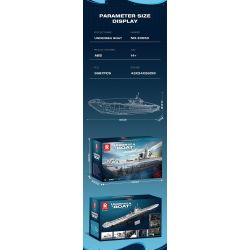 REOBRIX 33050 THUYỀN CHỮ bộ đồ chơi xếp lắp ráp ghép mô hình Military Army UNDERSEA BOAT NEXT-GENERATION STRATEGIC U-TYPE SUBMARINE Quân Sự Bộ Đội 3987 khối