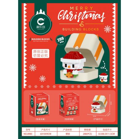 CHAOLE CHUANG 8985 HỘP QUÀ NGƯỜI TUYẾT GIÁNG SINH bộ đồ chơi xếp lắp ráp ghép mô hình Creator Sáng Tạo 288 khối