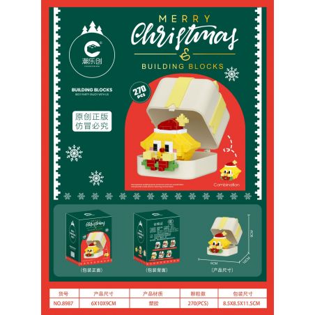 CHAOLE CHUANG 8987 HỘP QUÀ NGÔI SAO GIÁNG SINH bộ đồ chơi xếp lắp ráp ghép mô hình Creator Sáng Tạo 270 khối