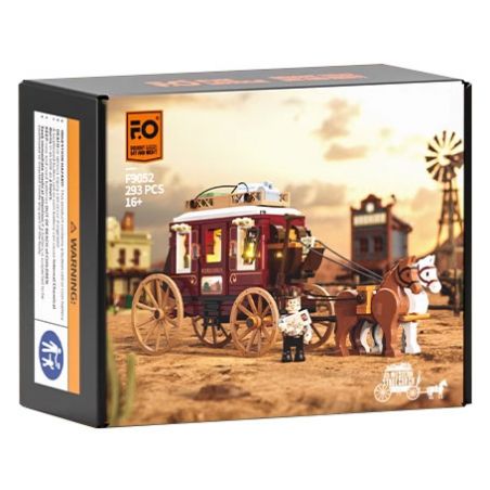 LUMIBRICKS FUNWHOLE F9052 9052 XE NGỰA HƯỚNG TÂY bộ đồ chơi xếp lắp ráp ghép mô hình Western WESTERN STAGECOACH Trung Cổ 293 khối