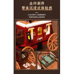LUMIBRICKS FUNWHOLE F9052 9052 XE NGỰA HƯỚNG TÂY bộ đồ chơi xếp lắp ráp ghép mô hình Western WESTERN STAGECOACH Trung Cổ 293 khối