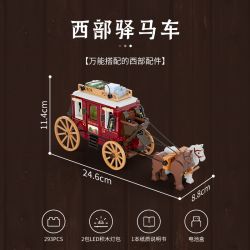 LUMIBRICKS FUNWHOLE F9052 9052 XE NGỰA HƯỚNG TÂY bộ đồ chơi xếp lắp ráp ghép mô hình Western WESTERN STAGECOACH Trung Cổ 293 khối