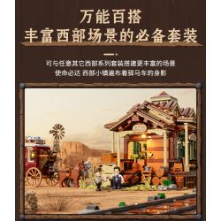 LUMIBRICKS FUNWHOLE F9052 9052 XE NGỰA HƯỚNG TÂY bộ đồ chơi xếp lắp ráp ghép mô hình Western WESTERN STAGECOACH Trung Cổ 293 khối