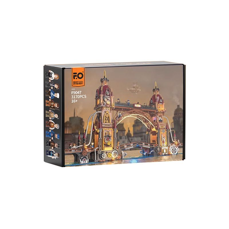 LUMIBRICKS FUNWHOLE F9047 9047 THẾ GIỚI STEAMPUNK CẦU LIÊN TỈNH bộ đồ chơi xếp lắp ráp ghép mô hình STEAMPUNK CITY BRIDGE 3170 khối