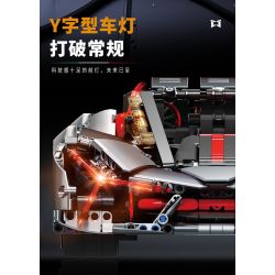 EXTRAORDINARY QM00038 00038 RAMBO 3000 1:10 tỷ lệ 1:10 bộ đồ chơi xếp lắp ráp ghép mô hình Technic LAMPOER ELECTRIC SUPERCAR Kỹ Thuật Công Nghệ Cao Mô Hình Phương Tiện 2130 khối