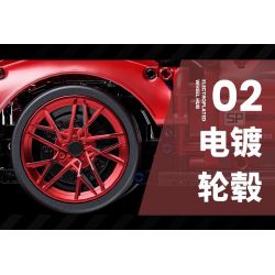EXTRAORDINARY QM00037 00037 FERRARI GT3 1:10 tỷ lệ 1:10 bộ đồ chơi xếp lắp ráp ghép mô hình Technic FERRARI 296 GT3 Kỹ Thuật Công Nghệ Cao Mô Hình Phương Tiện 2270 khối
