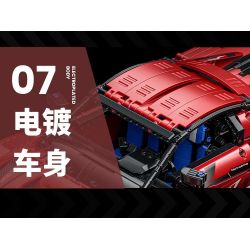 EXTRAORDINARY QM00037 00037 FERRARI GT3 1:10 tỷ lệ 1:10 bộ đồ chơi xếp lắp ráp ghép mô hình Technic FERRARI 296 GT3 Kỹ Thuật Công Nghệ Cao Mô Hình Phương Tiện 2270 khối
