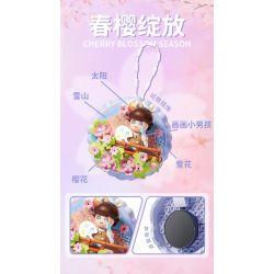 GEKKOSHA 802804 NAM CHÂM TỦ LẠNH SWEET SAKURA HOA ANH ĐÀO MÙA XUÂN bộ đồ chơi xếp lắp ráp ghép mô hình Gear Đồ Lắp Ghép