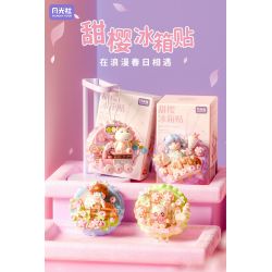 GEKKOSHA 802801 NAM CHÂM TỦ LẠNH SWEET CHERRY PHÙ THỦY HOANG DÃ MÀU HỒNG bộ đồ chơi xếp lắp ráp ghép mô hình Gear Đồ Lắp Ghép