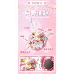 GEKKOSHA 802801 NAM CHÂM TỦ LẠNH SWEET CHERRY PHÙ THỦY HOANG DÃ MÀU HỒNG bộ đồ chơi xếp lắp ráp ghép mô hình Gear Đồ Lắp Ghép