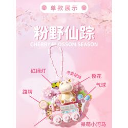 GEKKOSHA 802801 NAM CHÂM TỦ LẠNH SWEET CHERRY PHÙ THỦY HOANG DÃ MÀU HỒNG bộ đồ chơi xếp lắp ráp ghép mô hình Gear Đồ Lắp Ghép
