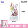 GEKKOSHA 803301 HỘP NHẠC TÌNH YÊU ÁNH TRĂNG CỦA GIA ĐÌNH SANRIO VƯỜN HỒNG KHIÊU VŨ HELLO KITTY bộ đồ chơi xếp lắp ráp ghép mô hình SANRIO CHARACTERS