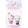 GEKKOSHA 803301 HỘP NHẠC TÌNH YÊU ÁNH TRĂNG CỦA GIA ĐÌNH SANRIO VƯỜN HỒNG KHIÊU VŨ HELLO KITTY bộ đồ chơi xếp lắp ráp ghép mô hình SANRIO CHARACTERS