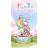 GEKKOSHA 803301 HỘP NHẠC TÌNH YÊU ÁNH TRĂNG CỦA GIA ĐÌNH SANRIO VƯỜN HỒNG KHIÊU VŨ HELLO KITTY bộ đồ chơi xếp lắp ráp ghép mô hình SANRIO CHARACTERS