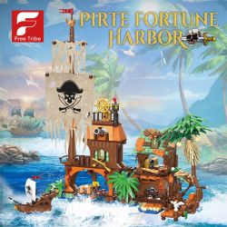FREE TRIBE 31002 BẾN TÀU CƯỚP BIỂN bộ đồ chơi xếp lắp ráp ghép mô hình Pirates Of The Caribbean PIRTE FORTUNE HARBOR Cướp Biển Vùng Caribe 833 khối
