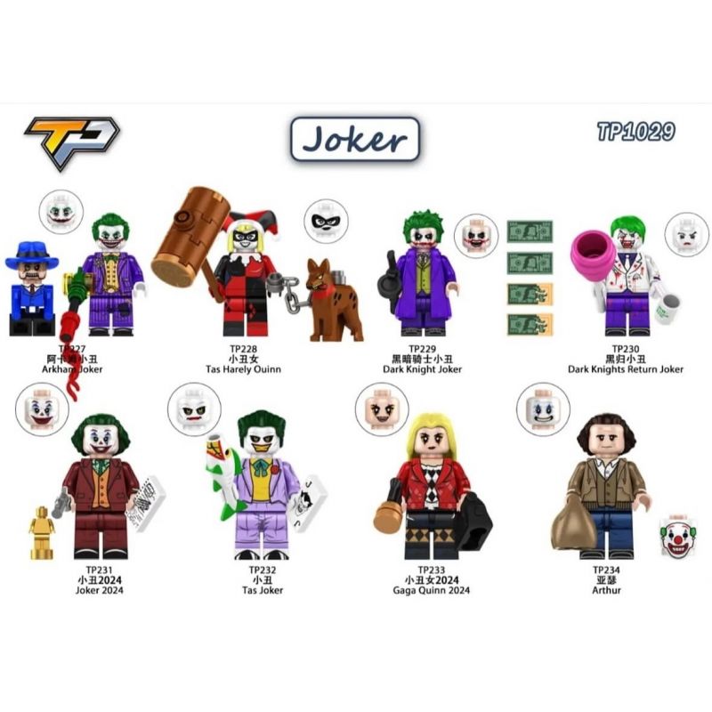 TP 1029 227 228 229 230 231 232 233 234 NHÂN VẬT CHÚ HỀ 8 LOẠI bộ đồ chơi xếp lắp ráp ghép mô hình Super Heroes JOKER Siêu Nhân Anh Hùng