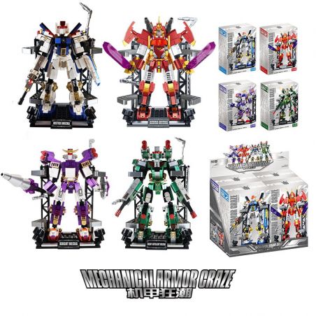GUANJI BB814 MÔ HÌNH MECHA CRAZE 4 bộ đồ chơi xếp lắp ráp ghép mô hình MECHANICAL ARMOR CRAZE