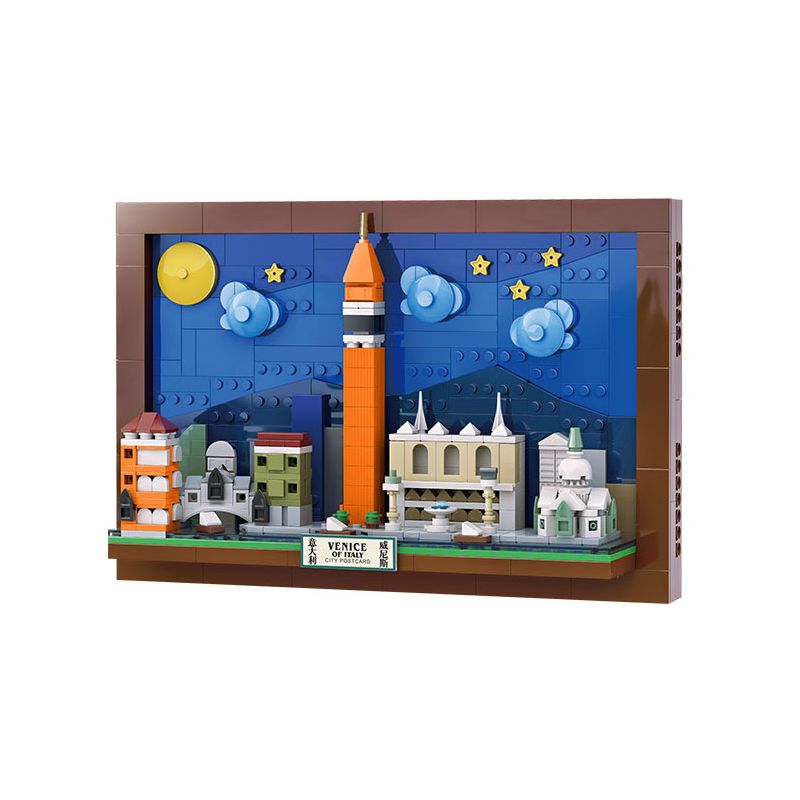 WANGE LIGAO DR.LUCK 4928 BƯU THIẾP THÀNH PHỐ VENICE bộ đồ chơi xếp lắp ráp ghép mô hình Architecture CITY POSTCARD Công Trình Kiến Trúc 580 khối