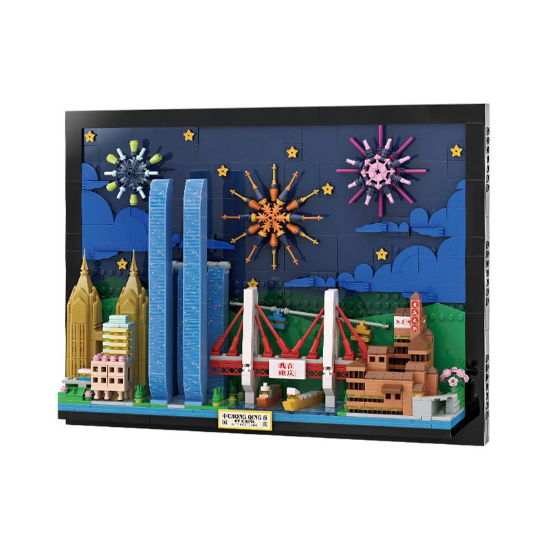 WANGE LIGAO DR.LUCK 5920 BƯU THIẾP THÀNH PHỐ TRÙNG KHÁNH bộ đồ chơi xếp lắp ráp ghép mô hình Architecture CITY POSTCARD Công Trình Kiến Trúc 1099 khối