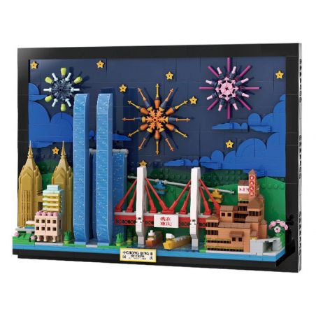 WANGE LIGAO DR.LUCK 5920 BƯU THIẾP THÀNH PHỐ TRÙNG KHÁNH bộ đồ chơi xếp lắp ráp ghép mô hình Architecture CITY POSTCARD Công Trình Kiến Trúc 1099 khối