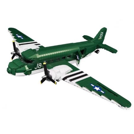 CAYI 6854 MÁY BAY VẬN TẢI DOUGLAS C-47 tỷ lệ 1:48 bộ đồ chơi xếp lắp ráp ghép mô hình Military Army C-47 TRANSPORT AIRCRAFT Quân Sự Bộ Đội 866 khối