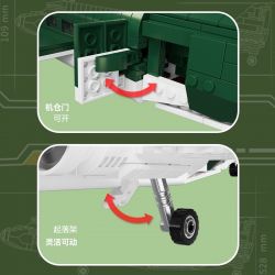 CAYI 6854 MÁY BAY VẬN TẢI DOUGLAS C-47 tỷ lệ 1:48 bộ đồ chơi xếp lắp ráp ghép mô hình Military Army C-47 TRANSPORT AIRCRAFT Quân Sự Bộ Đội 866 khối