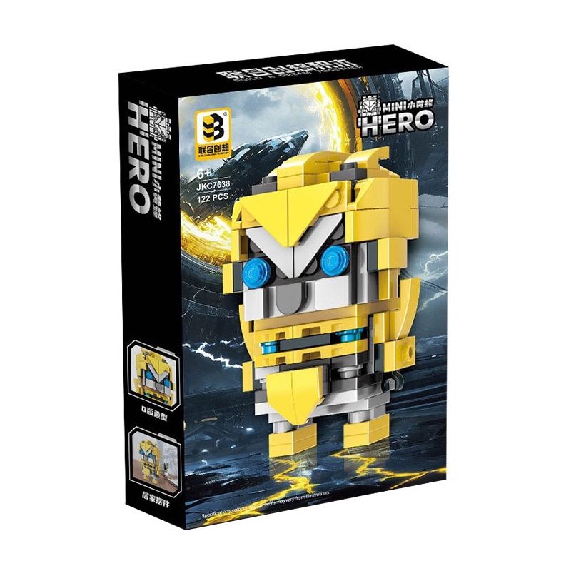 CO-CREATION JKC7638 7638 ONG NHỎ bộ đồ chơi xếp lắp ráp ghép mô hình Brickheadz MINI HERO Nhân Vật Đầu To 122 khối