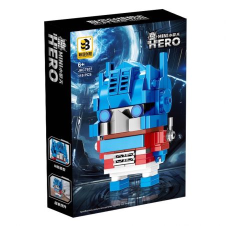CO-CREATION JKC7637 7637 TIÊU KÌNH THIÊN bộ đồ chơi xếp lắp ráp ghép mô hình Brickheadz MINI HERO Nhân Vật Đầu To 119 khối