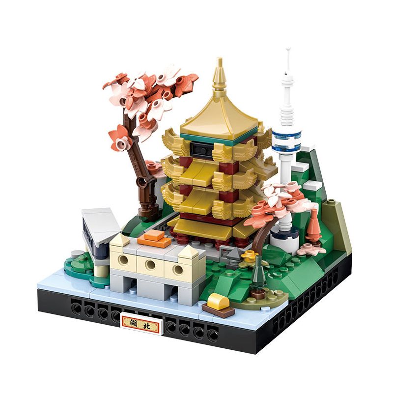 WANGE LIGAO DR.LUCK 3100 TOÀN CẢNH THÀNH PHỐ HỒ BẮC bộ đồ chơi xếp lắp ráp ghép mô hình Architecture CITY MICROCOSM Công Trình Kiến Trúc 338 khối