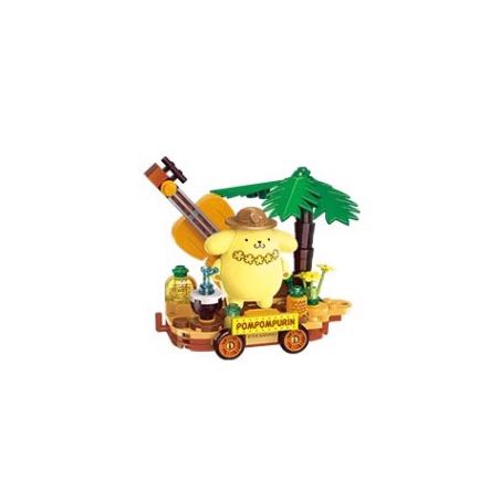 KEEPPLEY K20833 20833 CUỘC DIỄU HÀNH CỦA GIA ĐÌNH SANRIO CHÚ CHÓ PUDDING ĐU QUAY TRÊN BÃI BIỂN bộ đồ chơi xếp lắp ráp ghép mô hình Movie & Game Phim Và Trò Chơi 119 khối