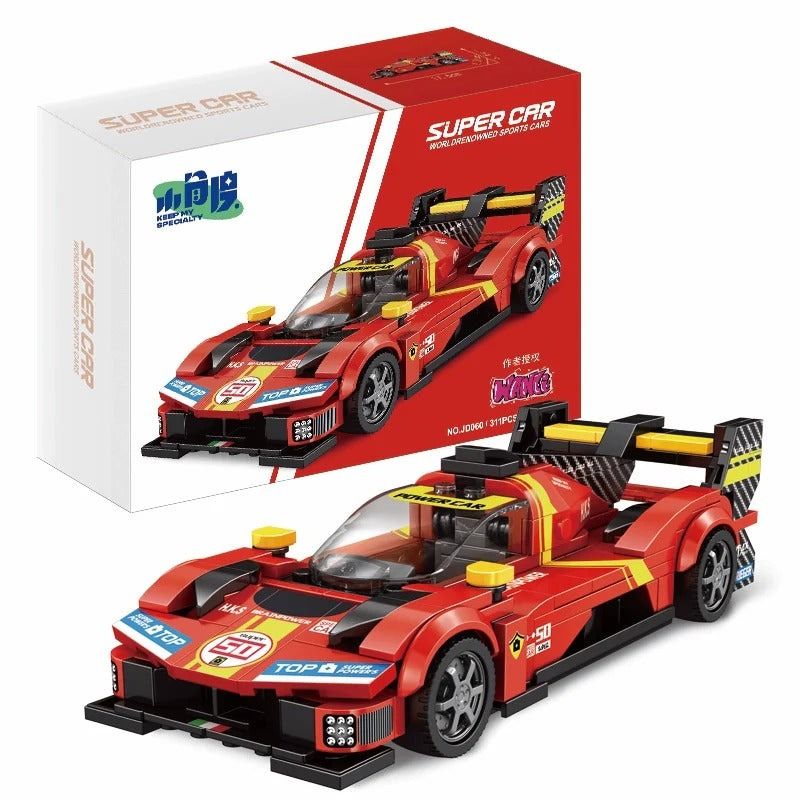 SMALL ANGLE JD060 FERRARI LE MANS bộ đồ chơi xếp lắp ráp ghép mô hình Speed Champions Racing Cars Đua Xe Công Thức 311 khối