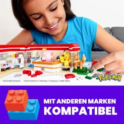 MEGA BLOKS HNT93 POKÉMON TRUNG TÂM bộ đồ chơi xếp lắp ráp ghép mô hình Movie & Game POKÉMON WALDSPASS POKÉMON-CENTER Phim Và Trò Chơi 648 khối