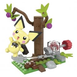 MEGA BLOKS HPB59 POKÉMON PIKACHU bộ đồ chơi xếp lắp ráp ghép mô hình Movie & Game POKÉMON PICHU'S FOREST FORAGE Phim Và Trò Chơi 84 khối